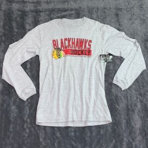 NHL BLACKHAWKS Hockey Gray Long Sleeve Shirt! NEW